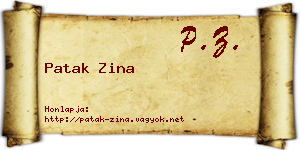 Patak Zina névjegykártya